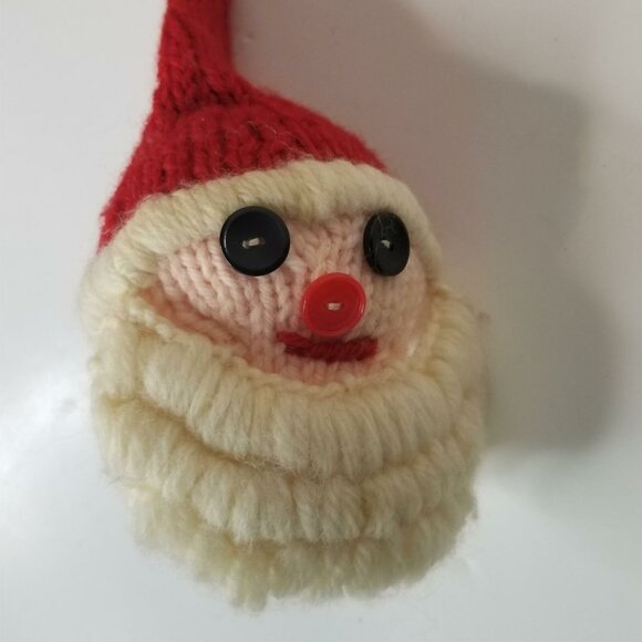 Vintage Hand Knit Christmas Knit Santa Wine Alcohol Bottle Cover Handmade - Picture 4 of 10
